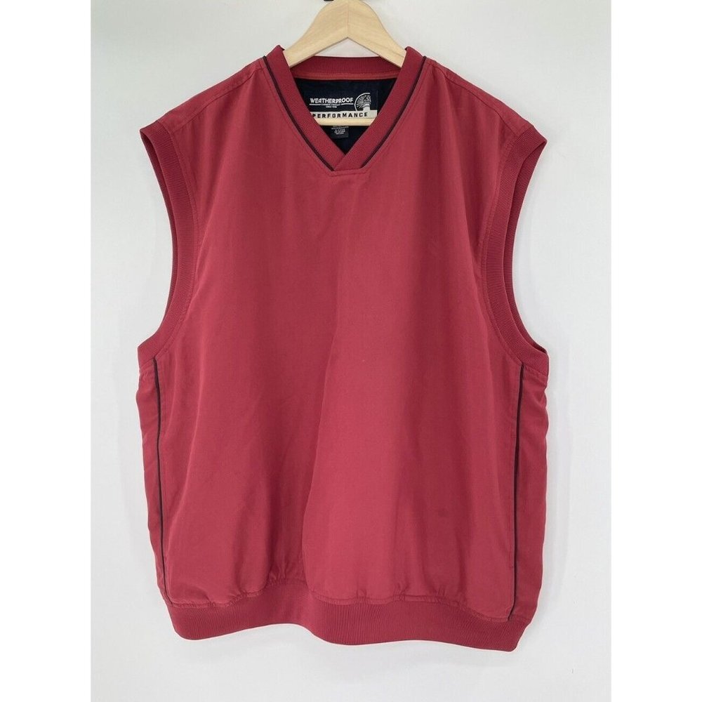 Weatherproof‎ Men’s Red Golf Golfer Casual Pullover Vest Outdoor Size Large